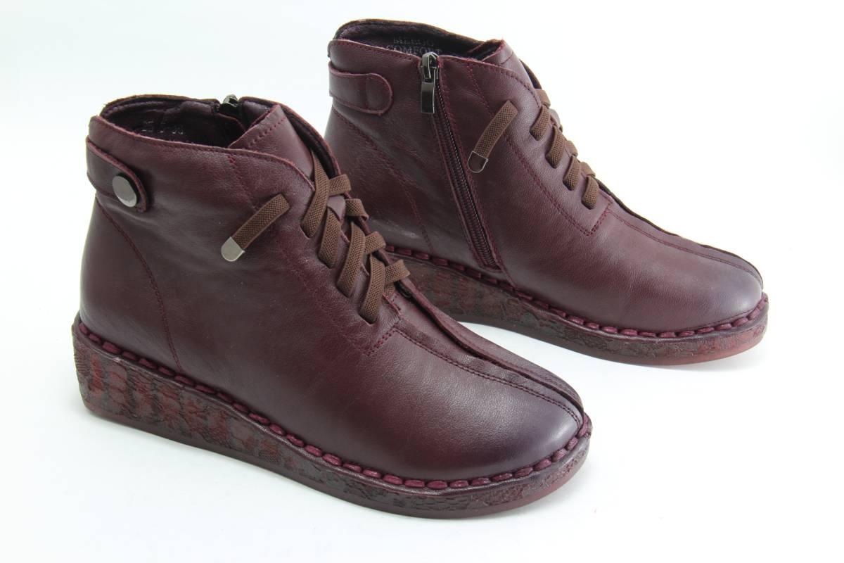 Жіночі шкіряні черевики MeegoComfort 25-5 Bordo (Purple) 37, фото 1