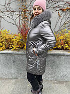 Пуховик напівпальто жіноче AnaVista 10-1-5 капюшон з натуральним хутром 48, фото 5