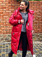 Пуховик жіночий пальто TARUN Y020-931-DHB004 червоне з капюшоном, фото 4