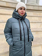 Пуховик жіночий пальто Hailuozi 663-С7 зелений з капюшоном, фото 2