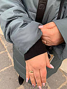 Пуховик жіночий пальто Hailuozi 663-С7 зелений з капюшоном, фото 4