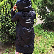 Пуховик жіночий пальто TARUN Y020-860-black чорне з капюшоном, фото 3