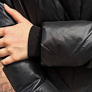 Пуховик жіночий пальто TARUN Y020-860-black чорне з капюшоном, фото 4