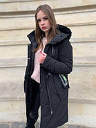 Жіночий пуховик напівпальто Tongcoi 7178-701 чорний з з каптуром 48, фото 3