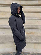 Жіночий пуховик напівпальто Tongcoi 7178-701 чорний з з каптуром 48, фото 5