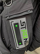 Жіночий пуховик напівпальто Tongcoi 7178-701 чорний з з каптуром 48, фото 7