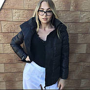 Куртка пуховик жіночa ZLLY 19326-Black чорна, фото 2