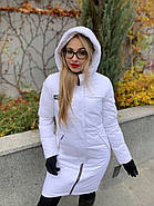 Пуховик пальто жіночий DOSUESPIRIT 1818 біле з каптуром 42, фото 2