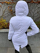 Пуховик пальто жіночий DOSUESPIRIT 1818 біле з каптуром 42, фото 4