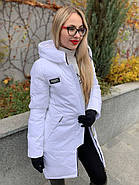 Пуховик пальто жіночий DOSUESPIRIT 1818 біле з каптуром 42, фото 5