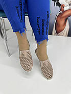 Жіночі мокасини з перфорацією Aras Shoes 19035-POWDER 36, фото 3