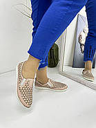 Жіночі мокасини з перфорацією Aras Shoes 19035-POWDER 36, фото 6