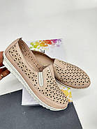 Жіночі мокасини з перфорацією Aras Shoes 19035-POWDER 36, фото 8