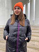 Жіночий пуховик напівпальто TOWMY TM-AJ-3268 чорне з каптуром Xl, фото 2