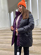 Жіночий пуховик напівпальто TOWMY TM-AJ-3268 чорне з каптуром Xl, фото 3