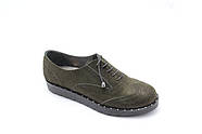 Туфлі жіночі оксфорти Aras Shoes 108-haki шкіряні на шнурівці 37, фото 3