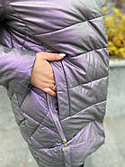 Куртка жіноча зимова AnaVista 06-12 еко-шкіра з капюшоном, фото 6