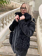 Зимова куртка пуховик ZLLY 20436-01 натуральне хутро каракуль, фото 2