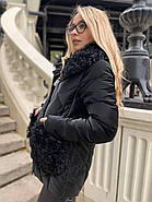 Зимова куртка пуховик ZLLY 20436-01 натуральне хутро каракуль, фото 4