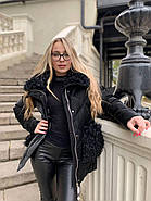 Зимова куртка пуховик ZLLY 20436-01 натуральне хутро каракуль, фото 5