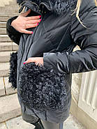 Зимова куртка пуховик ZLLY 20436-01 натуральне хутро каракуль, фото 9