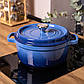 Каструля чавунна емальована 3 л з кришкою Ø24 см Синя HP-1-3BL, фото 5