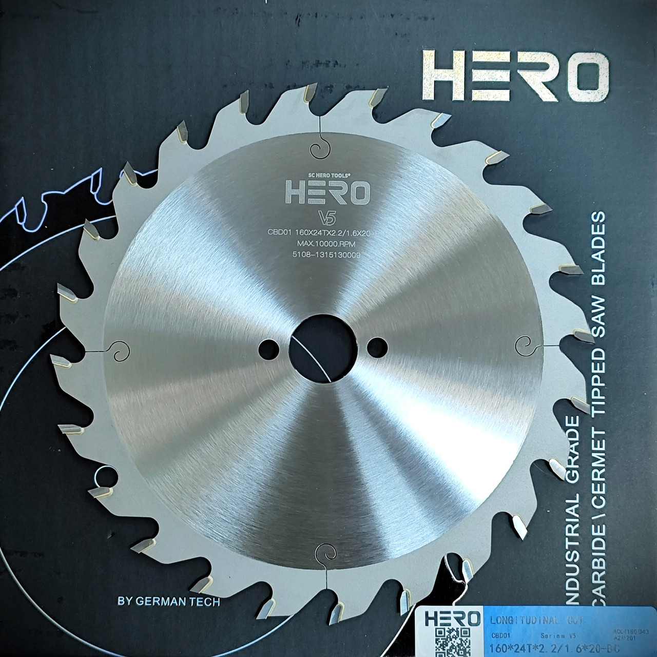 HERO Пила 160х2,2x1,6х20 мм 24z по дереву