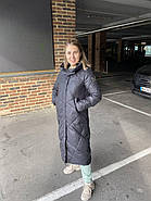 Пальто пуховик жіночий TARUN Y020-870 чорний з каптуром L, фото 2