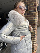 Пальто пуховик жіночий AnaVista 36-21 капюшон з натуральним хутром S, фото 7