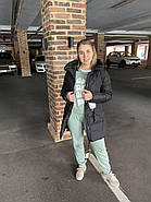 Пуховик напівпальто жіноче SIYAXINGE 938-1 чорне з капюшоном XL, фото 2