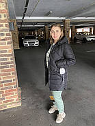 Пуховик напівпальто жіноче SIYAXINGE 938-1 чорне з капюшоном XL, фото 5