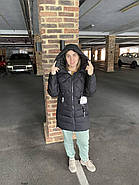 Пуховик напівпальто жіноче SIYAXINGE 938-1 чорне з капюшоном XL, фото 6