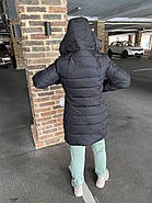 Пуховик напівпальто жіноче SIYAXINGE 938-1 чорне з капюшоном XL, фото 7