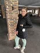 Пуховик напівпальто жіноче SIYAXINGE 938-1 чорне з капюшоном XL, фото 8