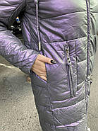 Півпальто зимове жіноче AnaVista 12-12 екошкіра з капюшоном XL, фото 5