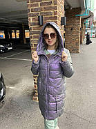 Півпальто зимове жіноче AnaVista 12-12 екошкіра з капюшоном XL, фото 8