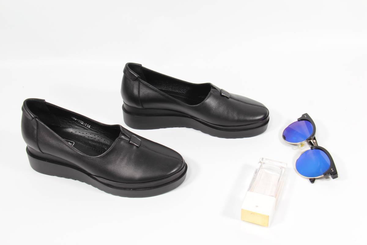 Туфлі жіночі GUERO P108-192-114 чорні на танкетці 39, фото 1