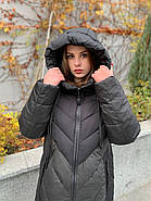 Пуховик жіночий пальто SIYAXINGE 931-1 чорний з капюшоном, фото 2
