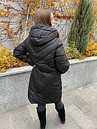 Пуховик жіночий пальто SIYAXINGE 931-1 чорний з капюшоном, фото 3