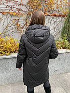 Пуховик жіночий пальто SIYAXINGE 931-1 чорний з капюшоном, фото 4