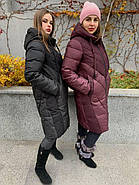 Пуховик жіночий пальто SIYAXINGE 931-1 чорний з капюшоном, фото 5