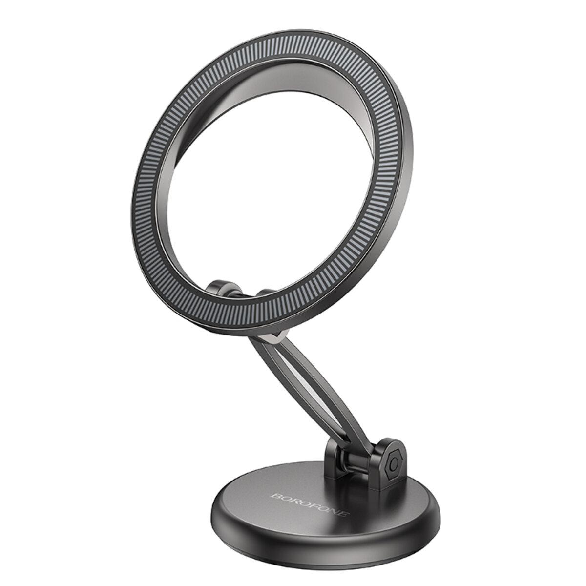 Автотримач для телефона BOROFONE BH114 Star metal ring magnetic car holder (center console) Metal Gray