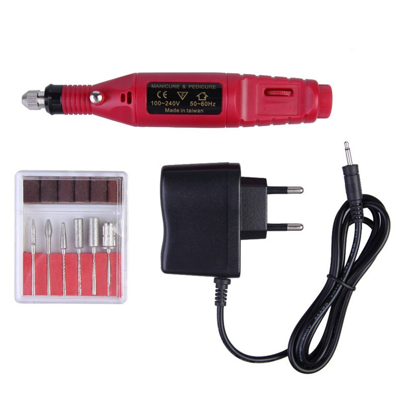 Фрезер для манікюру 20 000 об/хв з набором насадок (рожевий), фото 1