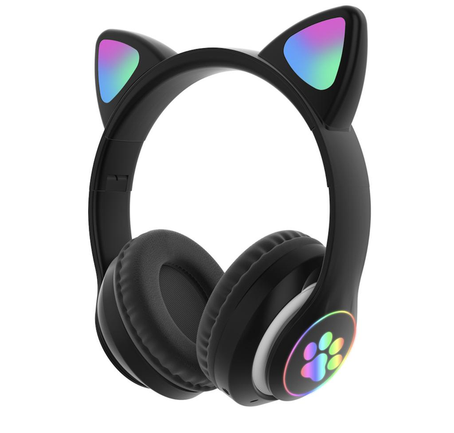 Бездротові навушники М'ЯУ з вушками котика світні лапки LED CAT EAR VZV-23M