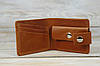 Портмоне класика з монетницею з застібкою, Вінтажна шкіра, колір Коньяк, фото 7