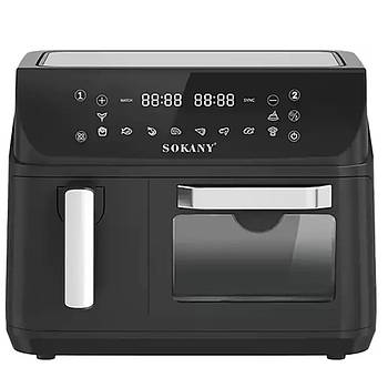 Аерофритюрниця двокамерна 2400Вт, 4+8,5л, Sokany SK-10060 / Мультипіч аерогриль / Фритюрниця без олії