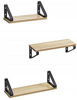 Набор из 3 настенных полок в стиле лофт.