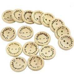 Ґудзик дерев'яний Handmade with love Ø20 мм (1 шт)