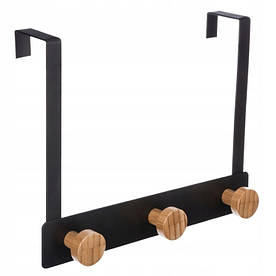 Дверна вішалка Bamboo Black із 3 гачками.