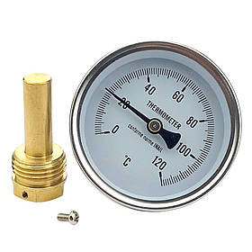 Термометр для котла зі штуцером  (температура 0-120°C)